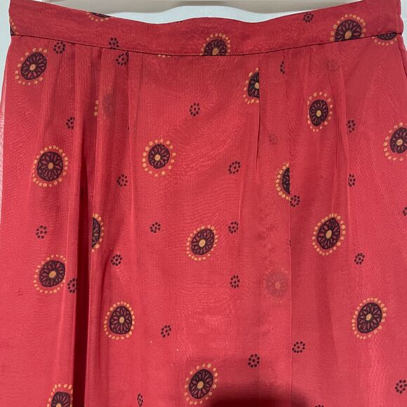 Vintage Bohemian Peasant Skirt Long Paisley Printed Small - Picture 6 of 7